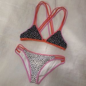 Victoria’s Secret Print Bikini with Neon Accents